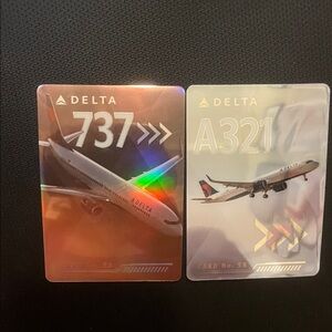 Delta 737 and A321 Holographic trading Card - 2 cards